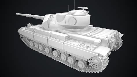 ArtStation - Super Conqueror British Heavy Tank Low-poly 3D model ...