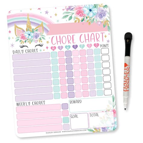 Buy Unicorn Magnetic Chores Chart for Kids Chore Tracker - Behavior Chart for Kids at Home ...