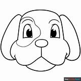 Easy Dog Face Coloring Page  Drawing Guides sketch template