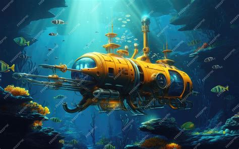 Premium AI Image | Deep Sea Exploration with a Submarine