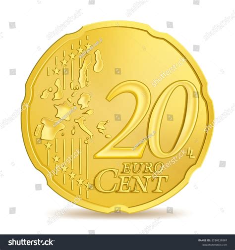 Golden Twenty Euro Cent Coin Isolated Stock Vector (Royalty Free) 2210229287 | Shutterstock