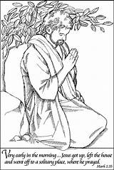 Jesus Praying In The Garden Coloring Page  COLORHTW sketch template