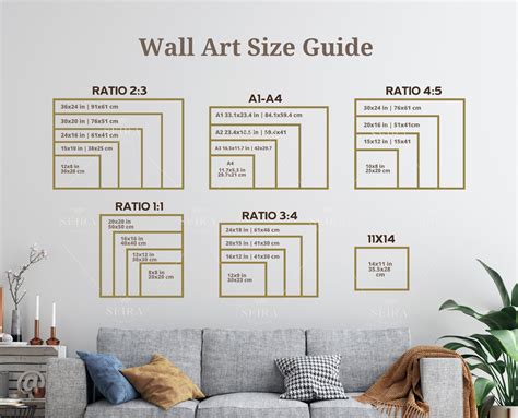 Landscape Wall Art Size Guide, Standard Frame Sizes Guide, Living Room ...