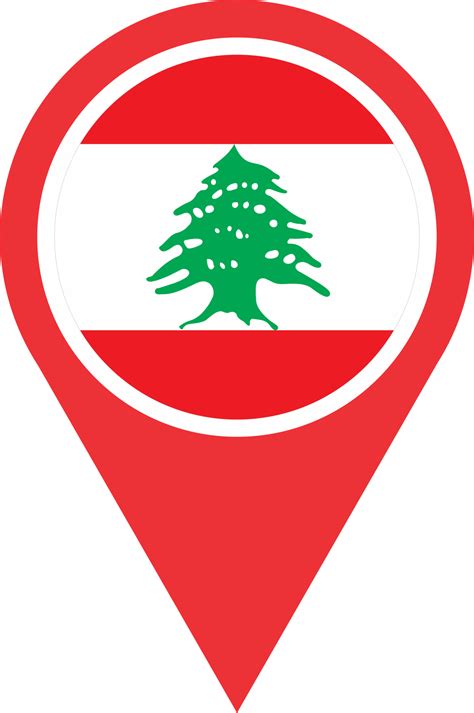 Lebanon flag pin map location 22102568 PNG