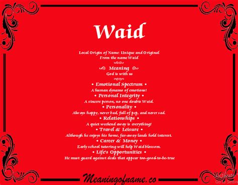 Waid - Meaning of Name