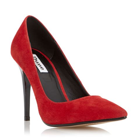 Dune Azara Pointed Toe High Heel Court Shoes in Red | Lyst