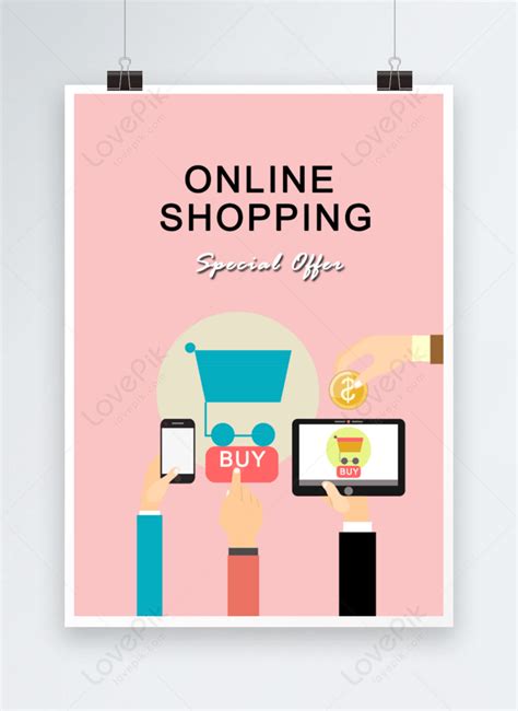 Hand drawn online shopping poster template image_picture free download ...