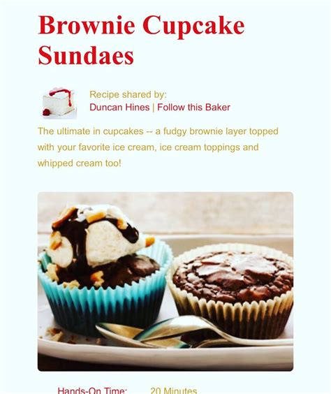 https://www.duncanhines.com/recipes/cupcakes/Duncan%20Hines®/brownie-cupcake-sundaes/ #brownies ...