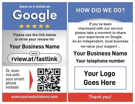 500 Google My Business Review Cards - Review Cards