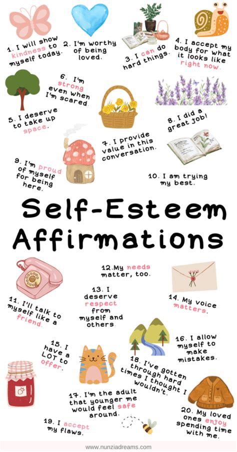 36 Helpful Positive Affirmations for Self-Esteem - NunziaDreams