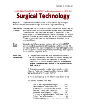 Fillable Online michiganhosa EVENT GUIDELINES - Michigan HOSA - michiganhosa Fax Email Print ...