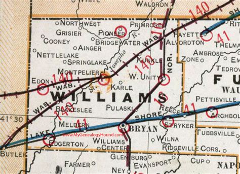 Williams County, Ohio 1901 Map, Bryan, OH