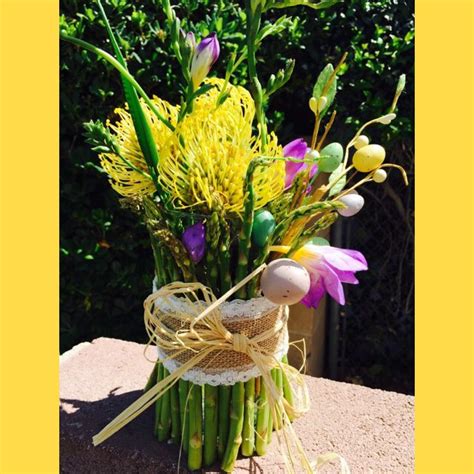 Asparagus flower arrangement | Flower arrangements, Easter arrangement, Easter