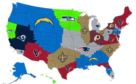 NFL Imperialism Map - Week 8 2018 : nfl