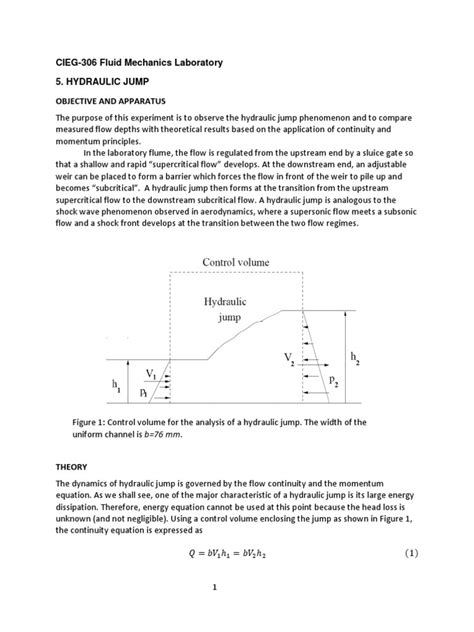 Hydraulic Jump Lab Report Pdf : Uploaded by