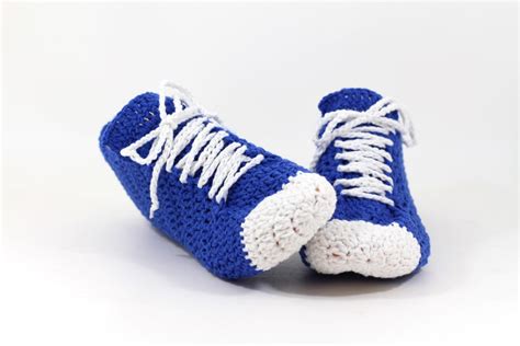 Crochet Pattern Crocheted Sneaker Slippers Pattern Unisex - Etsy