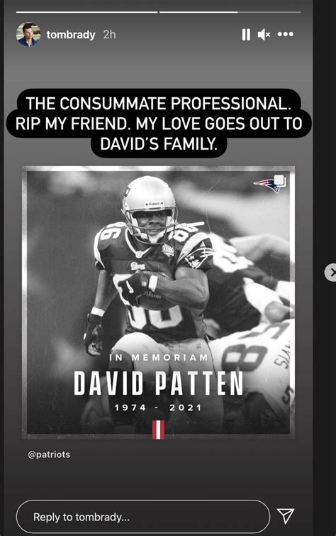 Tom Brady mourns death of former Patriots teammate David Patten