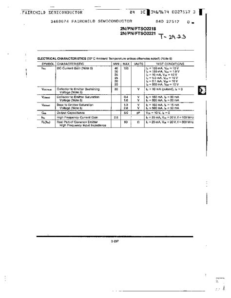 PN2222 datasheet(4/10 Pages) FAIRCHILD | NPN Small Signal General Purpose Amplifiers