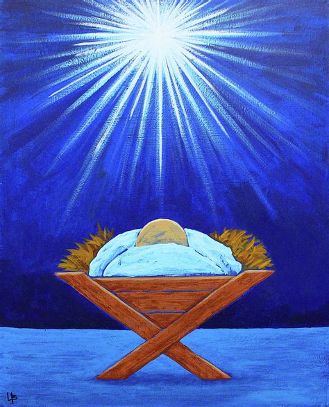 Baby Jesus in a Manger at Christmas Painting by Lance Brown - Fine Art America