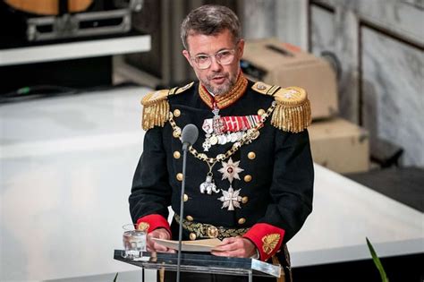 His Royal Highness Crown Prince Frederik of Denmark during a speech ...