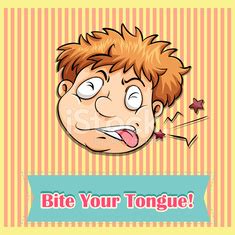 Idiom Bite Your Tongue Stock Vector | Royalty-Free | FreeImages