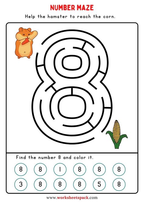 Free Number Maze Printable Worksheets - Printable and Online Worksheets Pack Printable Mazes ...