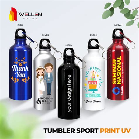 Jual TUMBLER SPORT PRINT CUSTOM / SOUVENIR TERMOS BOTOL CETAK UV NAMA ...