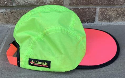 Vintage Columbia Sportswear Neon 5 Panel Long Bill Strapback Hat — RootsBK