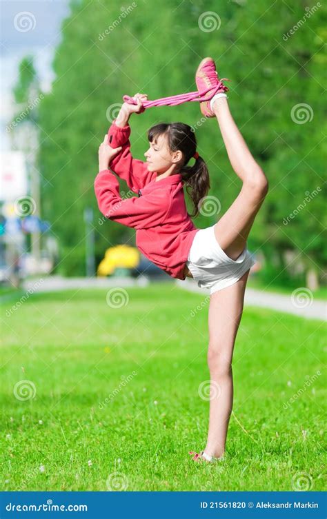 Girl Doing Stretching Exercise. Yoga Stock Photo - Image of peaceful, diet: 21561820