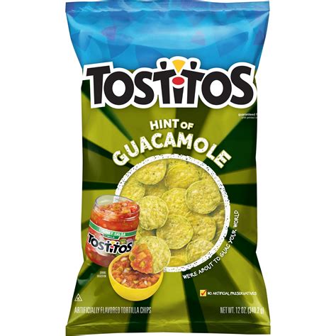 Tostitos Hint of Guacamole Flavored Bite Size Rounds Tortilla Chips, 12 ...