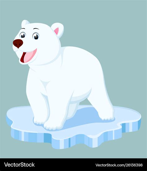 Cute polar bear cartoon Royalty Free Vector Image