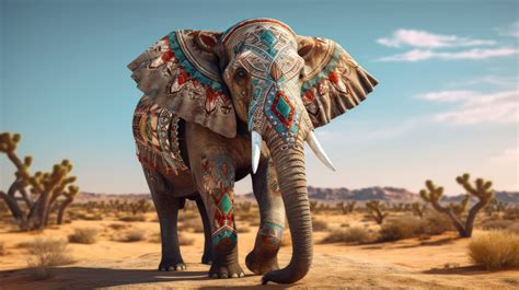 A 4K ultra hd wallpaper of a charismatic elephant wearing a patterned ...