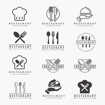 Food logo restaurant Vectors, Photos and PSD files | Free Download Cafe Logo, Logo D'art, Bakery ...