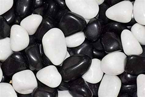 Articonic Polished Black and White Pebbles for Garden and Home Decor 2kg (Size 20-35mm) : Amazon ...