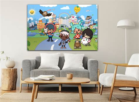 Toca Boca Wall Art, Toca Boca Characters on Canvas: Whimsical Art Print ...