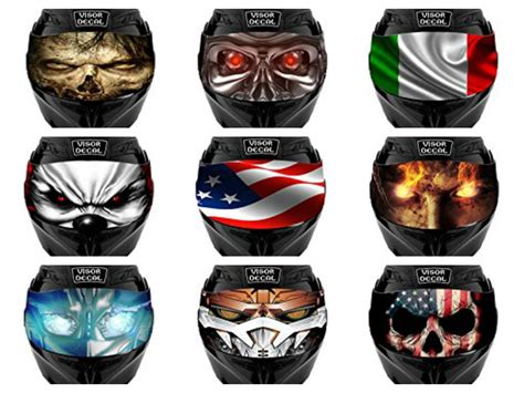 Motorcycle Helmet Visor Decals - webBikeWorld | Helmet visor, Motorcycle helmet visor ...