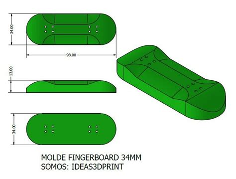 STL file Fingerboard 34mm・3D print design to download・Cults