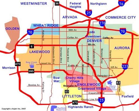 Map Of Denver Suburbs