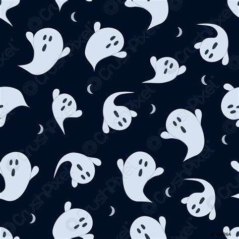 Halloween ghost seamless pattern on black background Cute halloween ghost - stock vector 1692864 ...