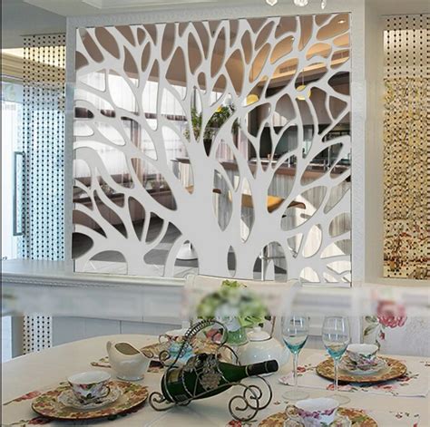 New 3D Large Tree Mirror Wall Stickers Mirror Stickers Acrylic stickers for living room entrance ...