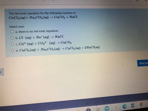 Answered: The net ionic equation for the… | bartleby