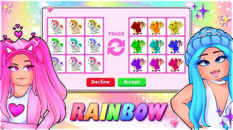 We Did The RAINBOW ONLY Trading Challenge In Adopt Me... Roblox - YouTube