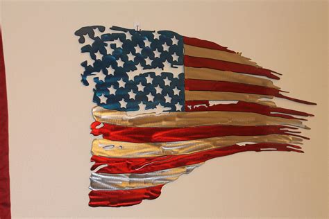 Tattered USA flag