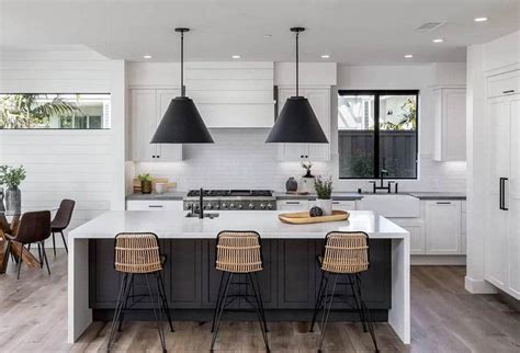 Black And White Kitchen With Wood Floor – Things In The Kitchen