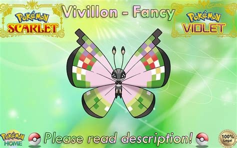 Shiny/non-shiny Vivillon Fancy Pattern Form 6IV Pokémon Scarlet/violet ...