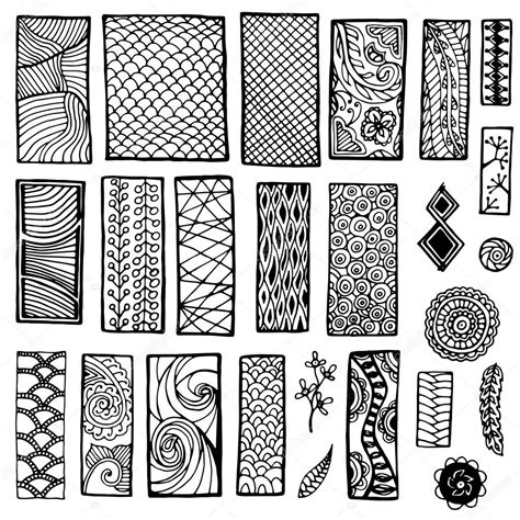 Collection of geometric floral doodle pattern. Geometric tribal ...