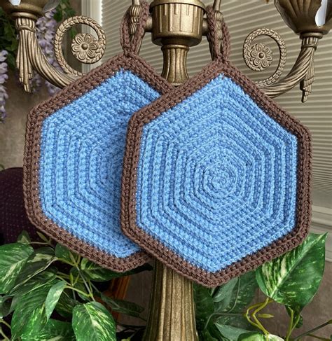 Crocheted Pot Holder Set of 2 Trivet Pot Holders Cotton Pot - Etsy UK
