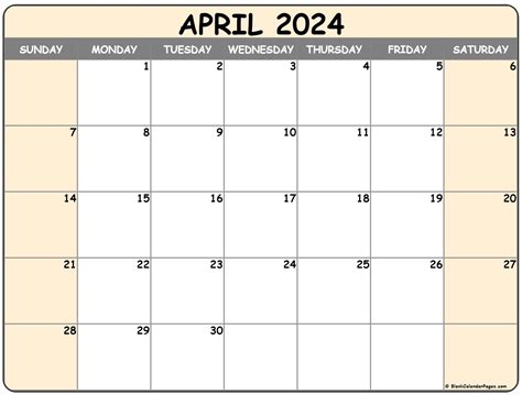 Wincalendar April 2024 Landscape Template - Haily Kellsie