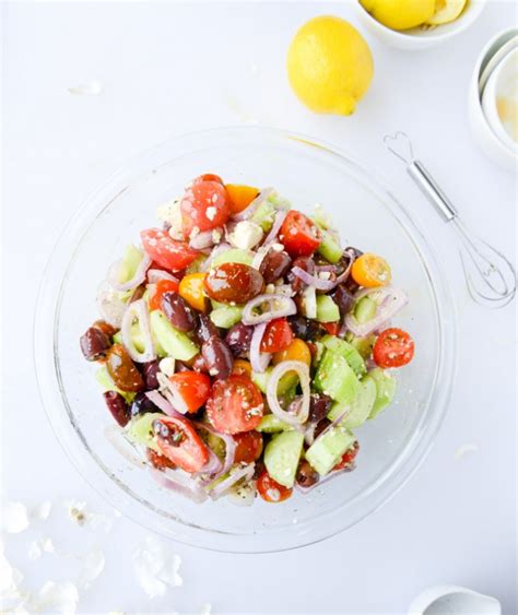 My Favorite Greek Salad with Homemade Whole Wheat Pita Bread