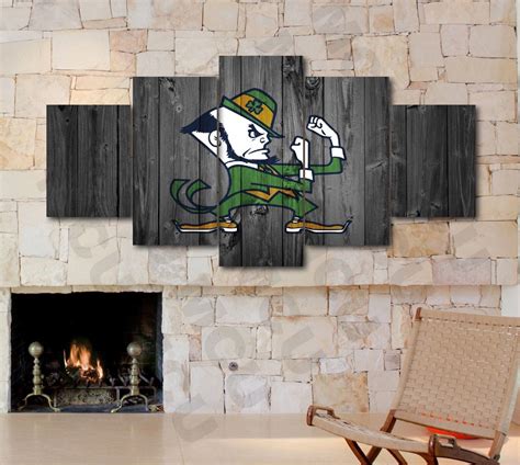 Notre Dame Fighting Irish – Abstract 5 Panel Canvas Art Wall Decor – Canvas Storm